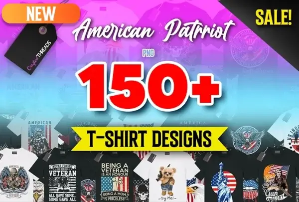 150+ American Patriot Veteran Design Bundle + Lifetime Updates